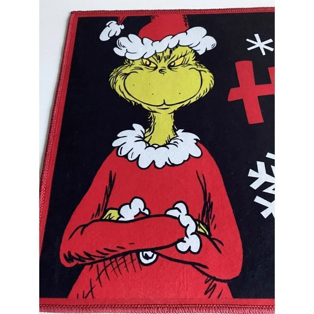 Dr. Seuss The Grinch HO HO HO Washable Accent Rug 20 X 32” Christmas Holiday NEW